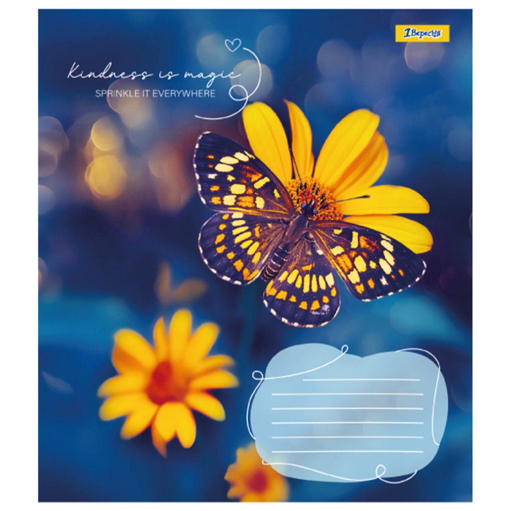 Зошит 1 вересня Butterfly А5 24 аркушів клітинка (767273) - зображення 6
