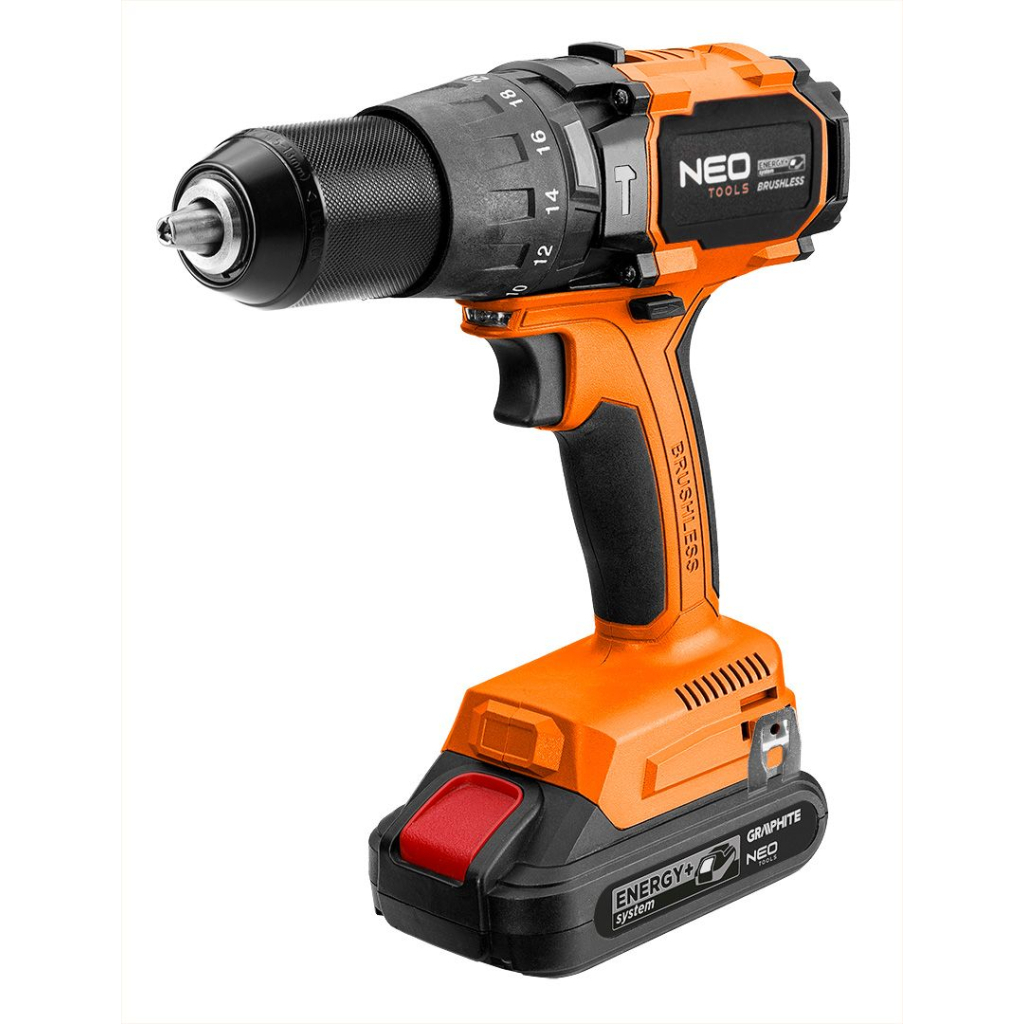 Шуруповерт Neo Tools Energy+ 18V, безщітковий, 100Нм, 0-480/0-1900об/хв 1.56кг (без АКБ та ЗП) (04-616) - зображення 5