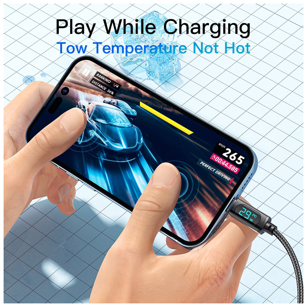 Дата кабель USB-C to Lightning 1.0m 29W LED black Essager (EXCTL-XY01-P) - зображення 7