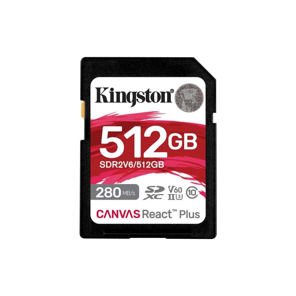 Карта пам'яті Kingston 512GB SDXC class 10 UHS-II U3 Canvas React Plus (SDR2V6/512GB) - зображення 1