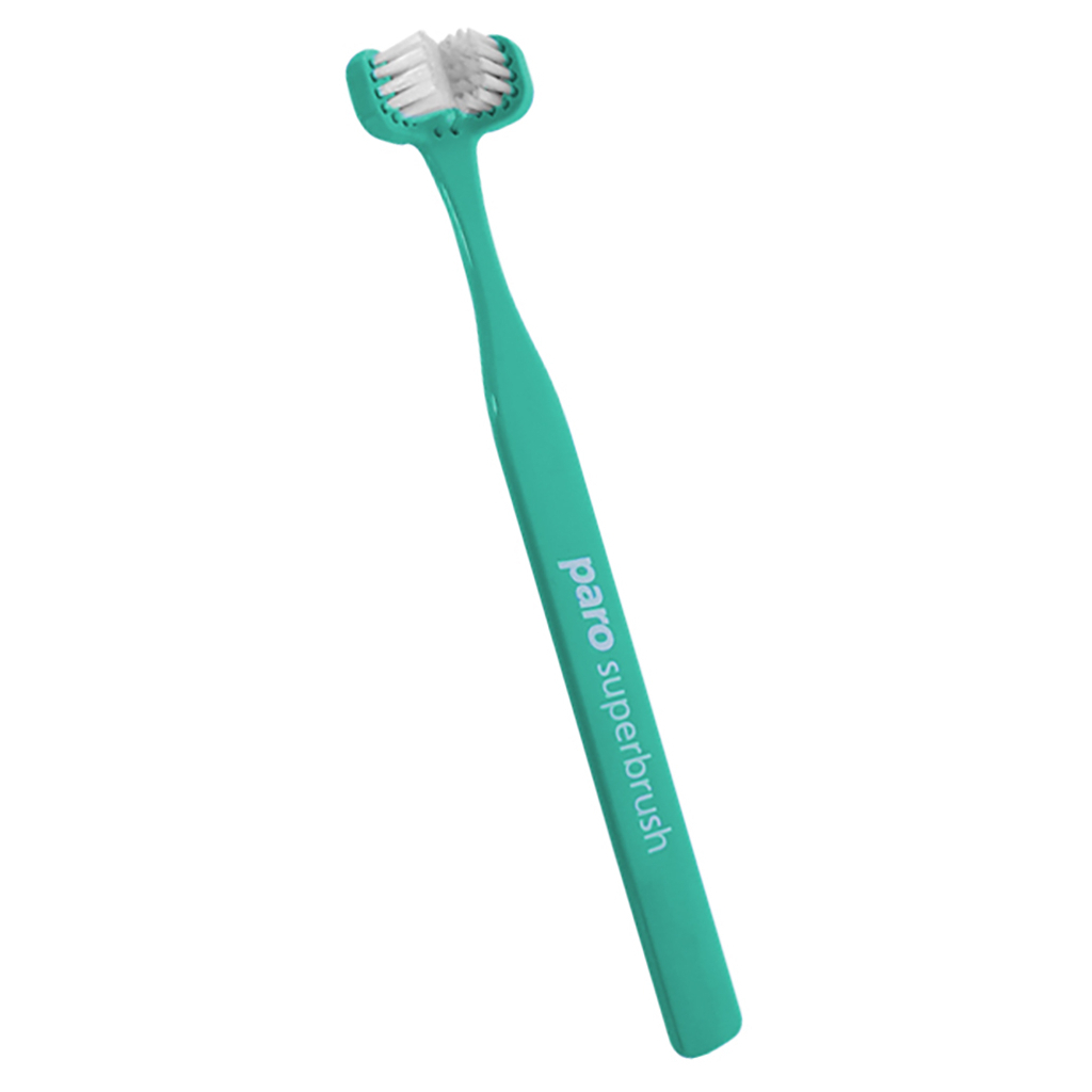Зубна щітка Paro Swiss Superbrush тристороння бірюзова (7610458007242-turquoise) - зображення 1