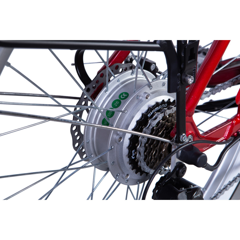 Електровелосипед Dorozhnik eLUX AM 26" 17" 36B 12.5А*г St 2024 Червоний (ELB-D-26-169) - зображення 6