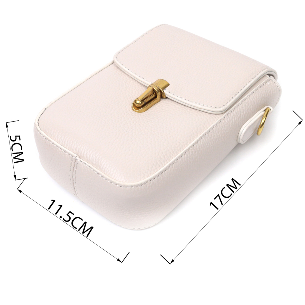 Сумка Vintage Шкіряна жіноча вертикального формату з клапаном Біла (22309) - зображення 3