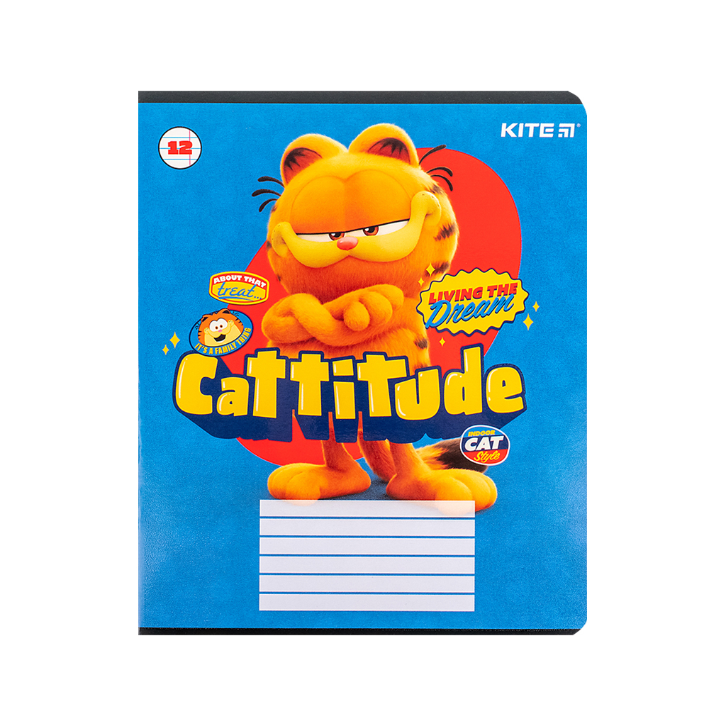 Зошит Kite Garfield, 12 аркушів, лінія (GF24-234) - зображення 6