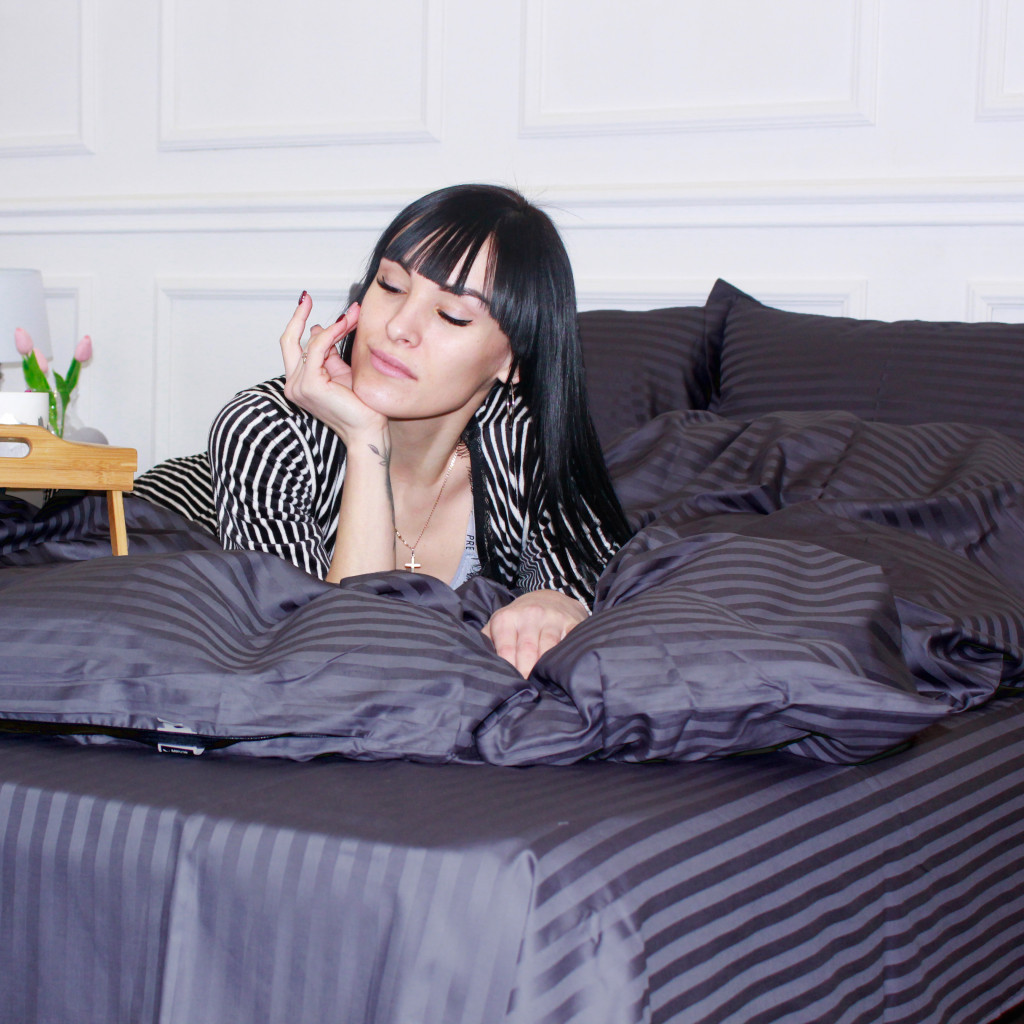 Постільна білизна MirSon Satin 30-0012DarkGray 160х220 Сімейний (2200005252017) - зображення 10