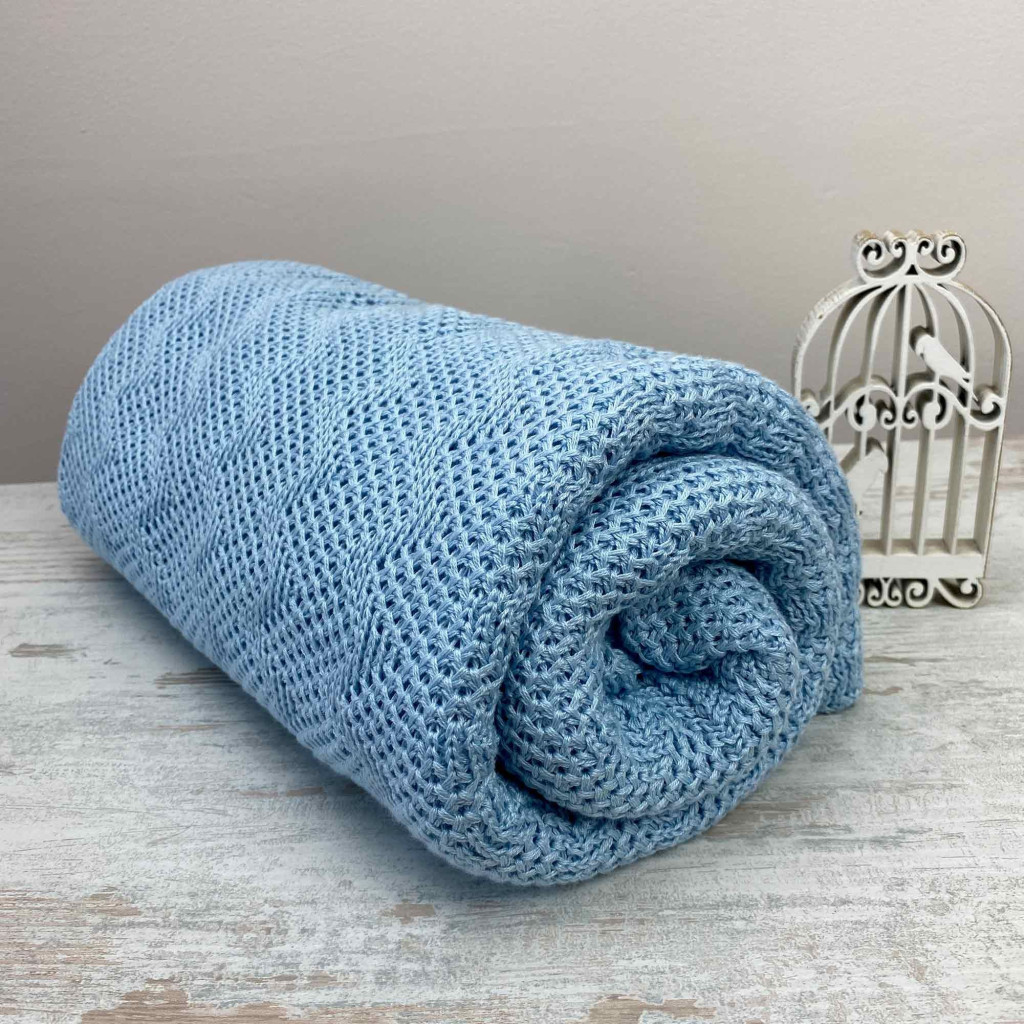 Плед Прованс Діно Зиґзаґ 130х170 Блакитний (4823093432048) - зображення 3