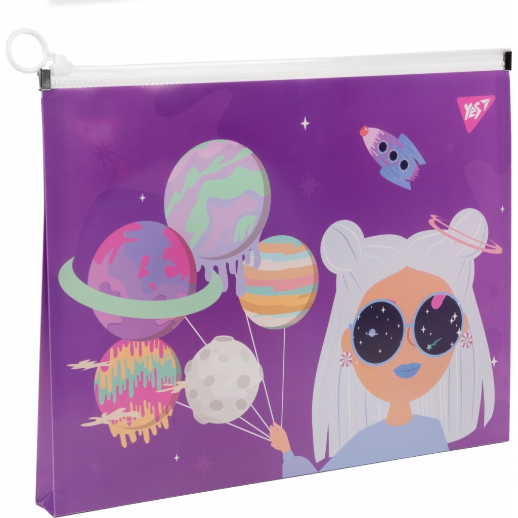 Папка на блискавці Yes А4 Space Girl (492028) - зображення 1