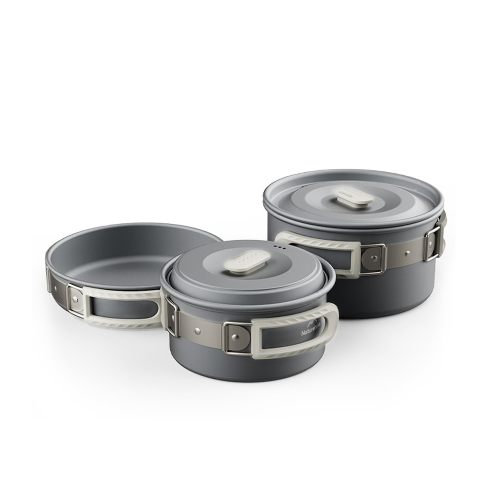 Набір туристичного посуду Naturehike CNK2450CF010, 2 каструлі 1л, 1.7л, сковорідка (6976507663335) - зображення 6