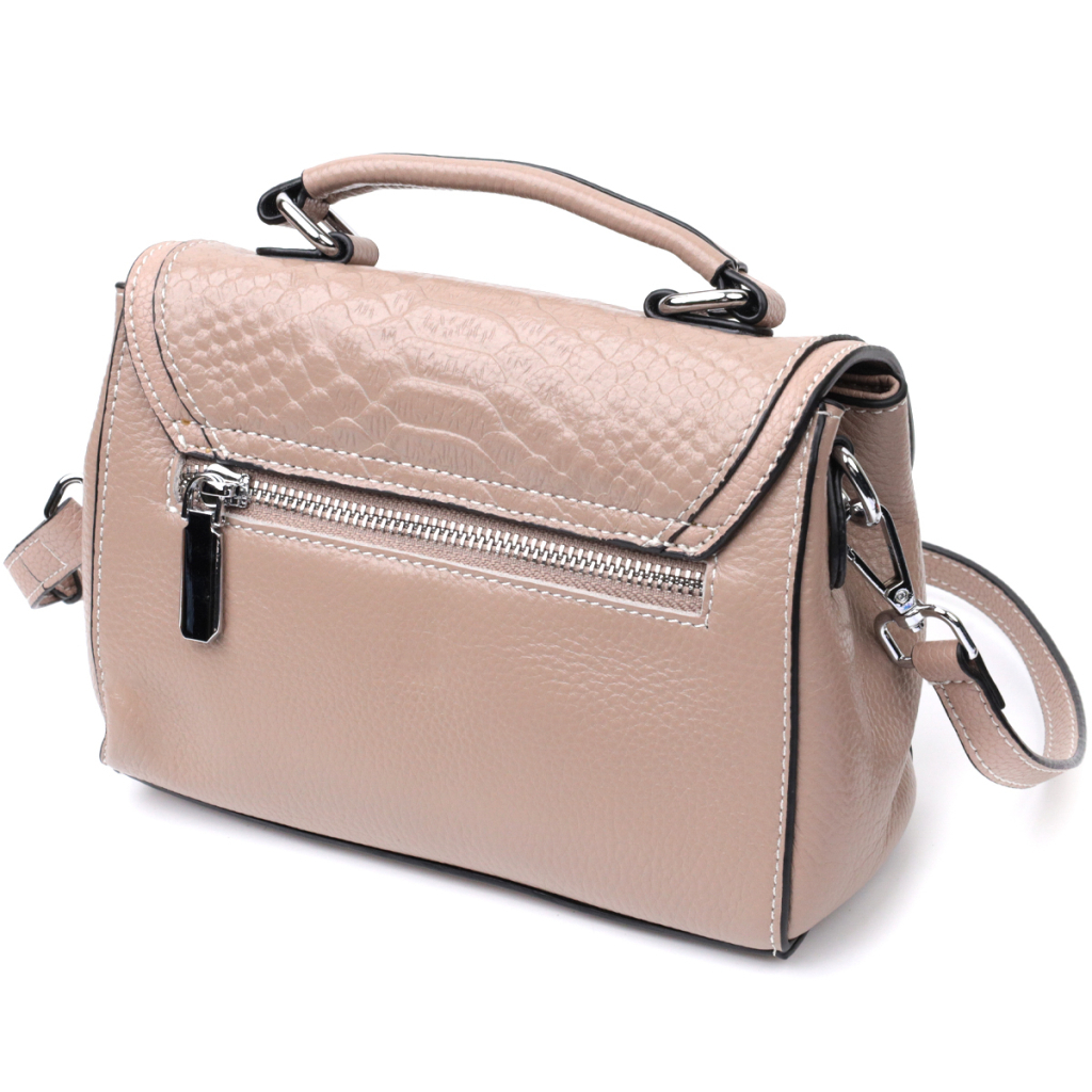 Сумка Vintage Жіноча шкіряна з металевою клямкою Бежева (22418) - зображення 2