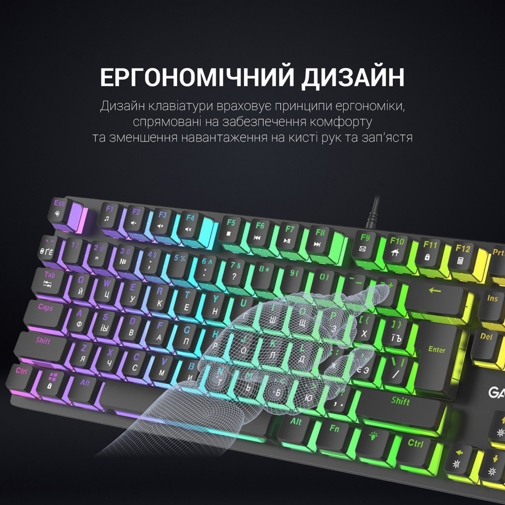 Клавіатура GamePro MK85R Red Switch RGB USB Black (MK85R) - зображення 8