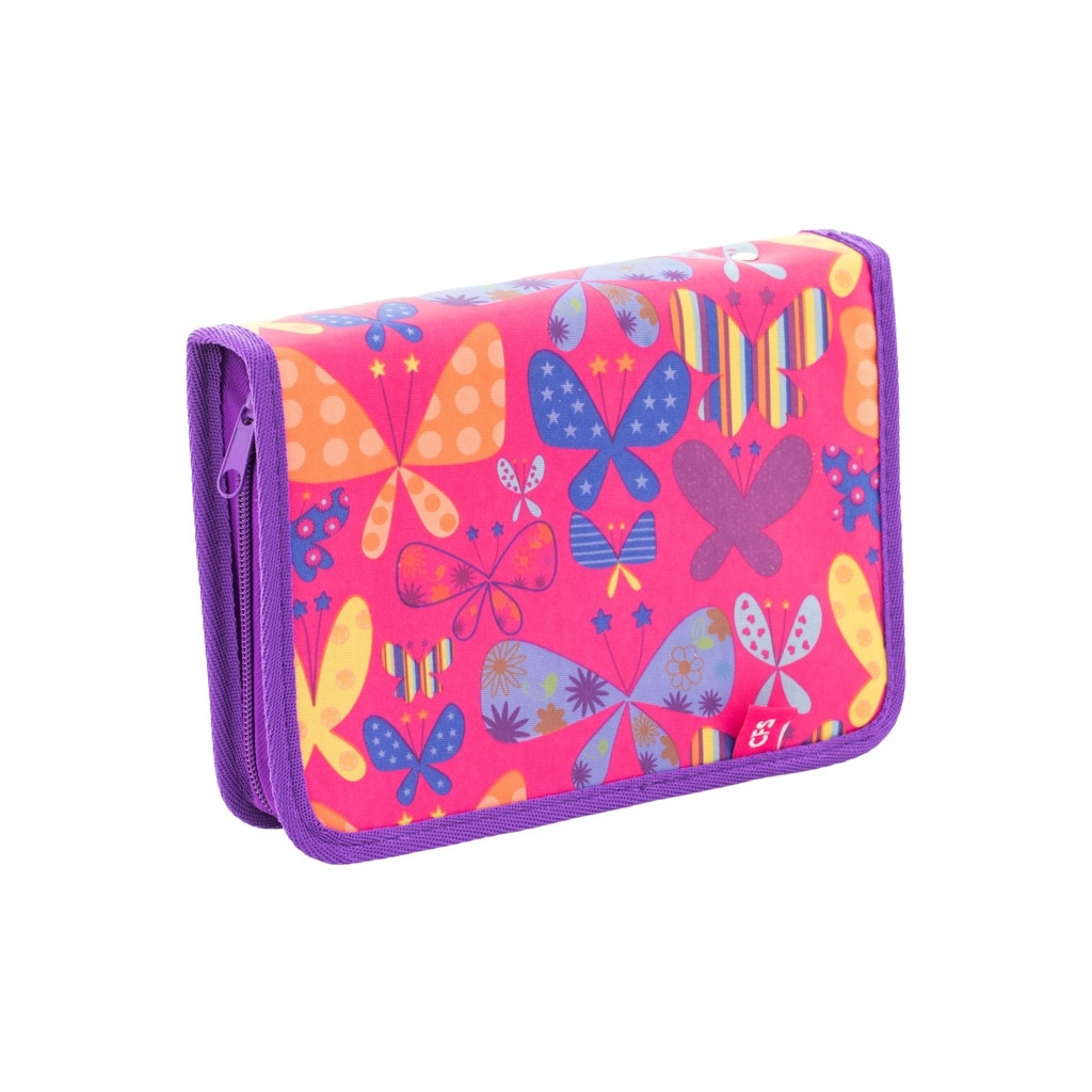Пенал Cool For School Butterflies 1 відділення 2 відвороти Рожевий (CF86608) - зображення 1