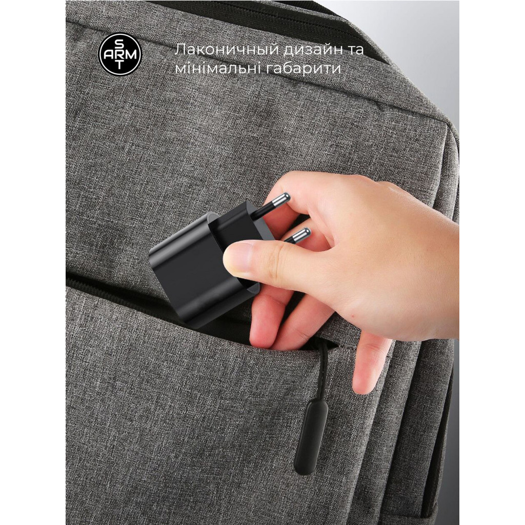Зарядний пристрій Armorstandart ABMHJ83 20W USB-C Power Adapter Black (ARM61365) - зображення 6