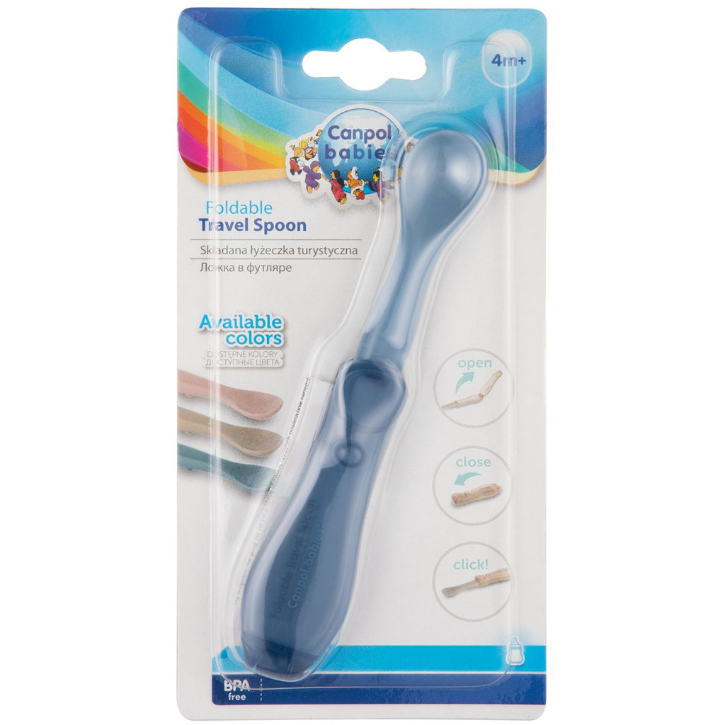 Набір дитячого посуду Canpol babies Kожечка cкладна дорожня - блакитна (56/611_blu) - picture 5
