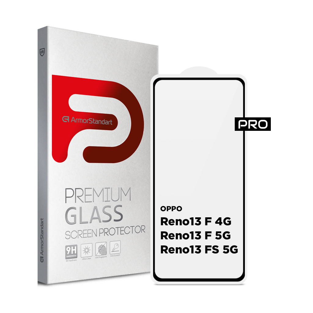 Скло захисне Armorstandart Pro OPPO Reno13 F 4G / Reno13 F 5G / Reno13 FS 5G Black (ARM82922) - зображення 1