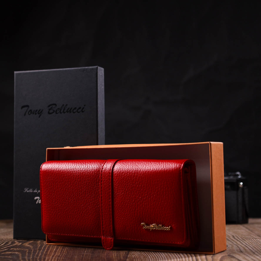 Гаманець Tony Bellucci З натуральної шкіри Червоний (21957) - зображення 9