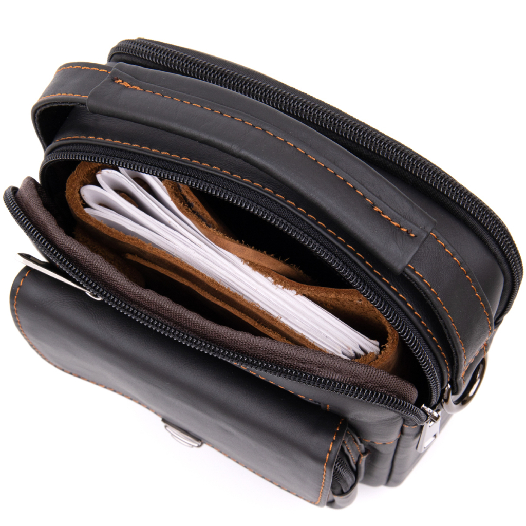 Сумка Vintage На два відділення Чорна (20395) - зображення 6