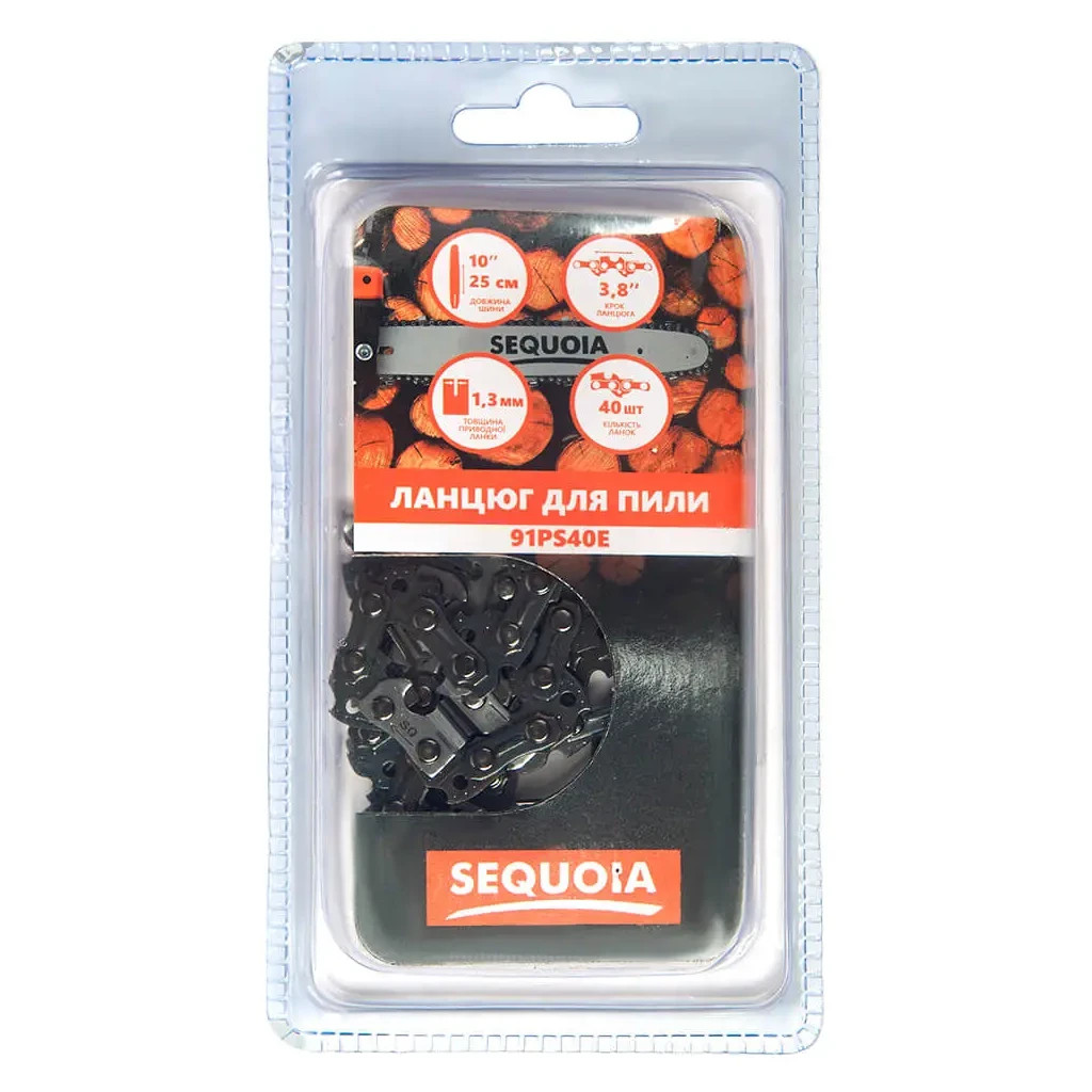 Ланцюг SEQUOIA 3/8", 1.3 мм, 40 ланок, довжина 10"/25 см (91PS40E) - зображення 1