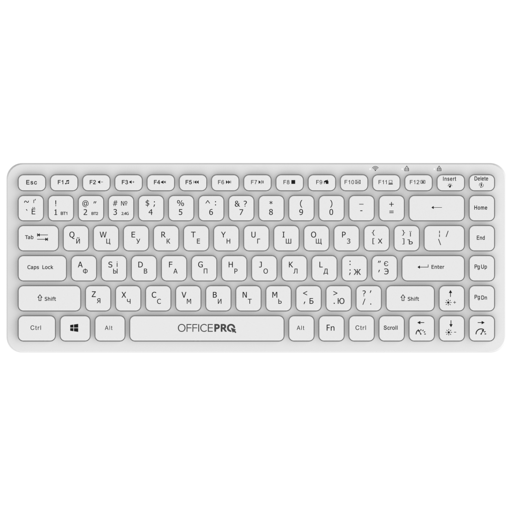 Клавіатура OfficePro SK790W Wireless/Bluetooth White (SK790W) - зображення 1