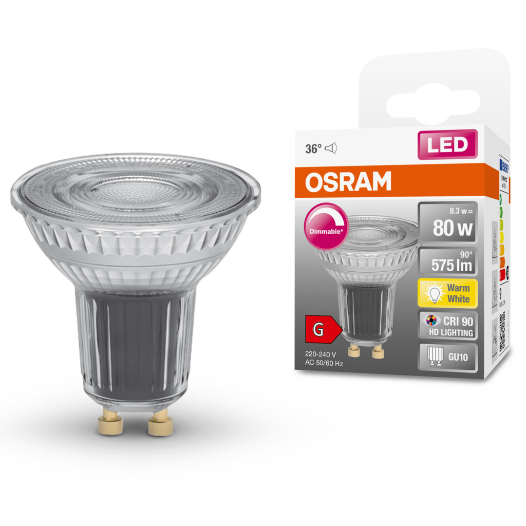 Лампочка Osram LED PAR16 DIM 80 36 8,3W/927 230V GU10 (4058075433663) - picture 4