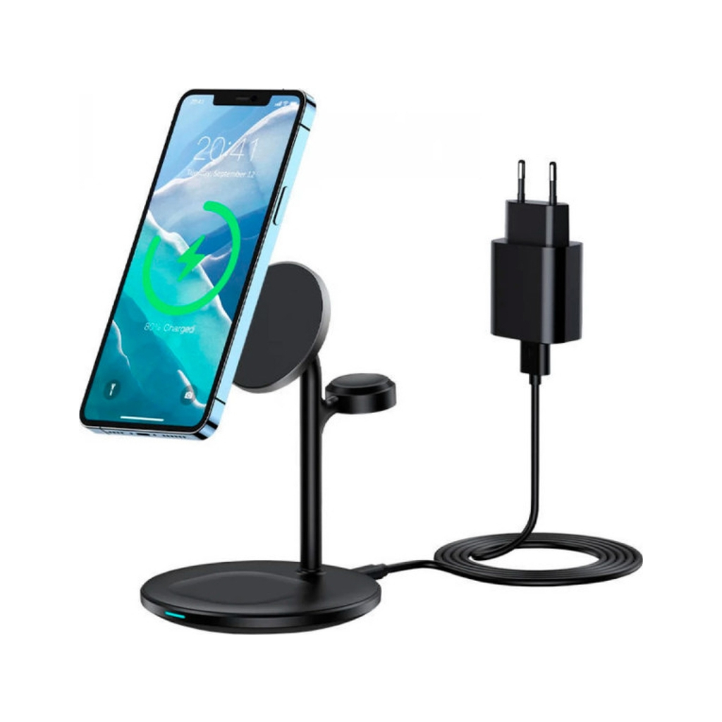Зарядний пристрій Choetech 15W 3-in-1 Magnetic Wireless Fast Charger black (T585-F-101-CCBK) - зображення 3