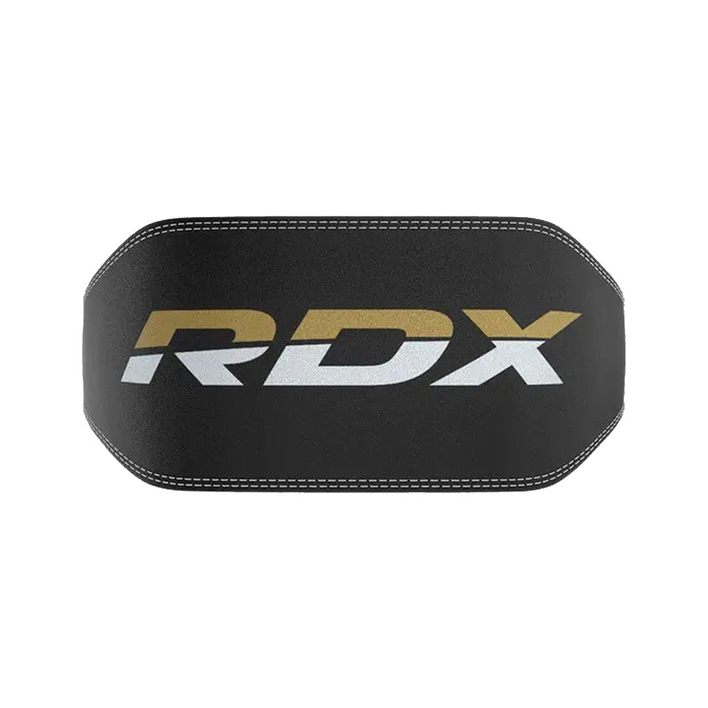 Атлетичний пояс RDX 6 шкіряний Black Gold M (WBS-6RB-M) - зображення 4