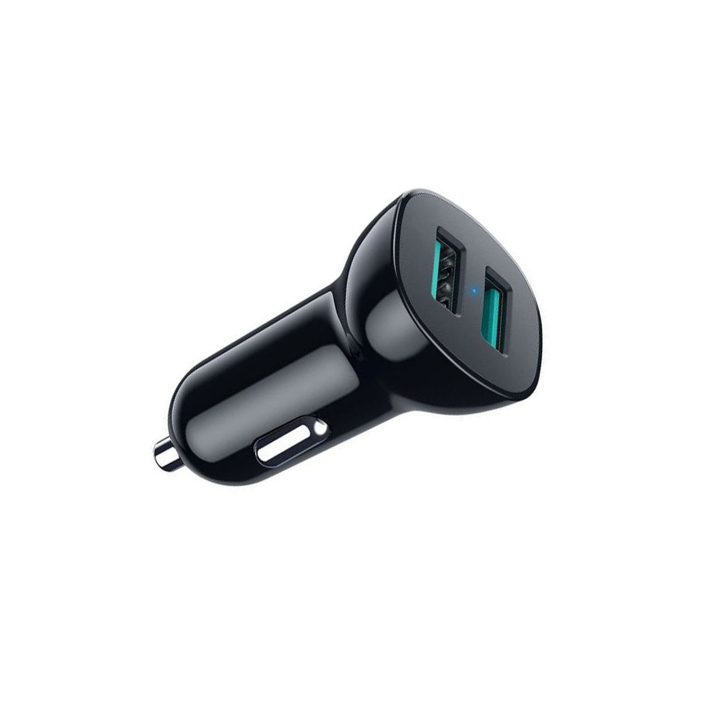 Зарядний пристрій Choetech car 2хUSB-A 36W QC black (C0051-BK) - зображення 3