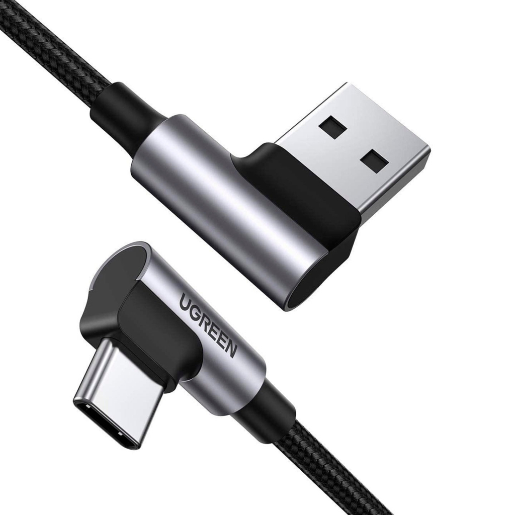 Дата кабель USB 2.0 AM to USB-C 3.0m 3A 90° corner US176 black Ugreen (70875) - зображення 3