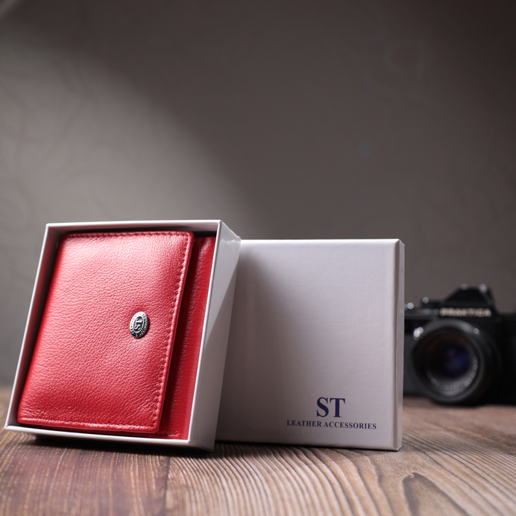 Гаманець ST Leather З натуральної шкіри Червоний (22710) - зображення 11