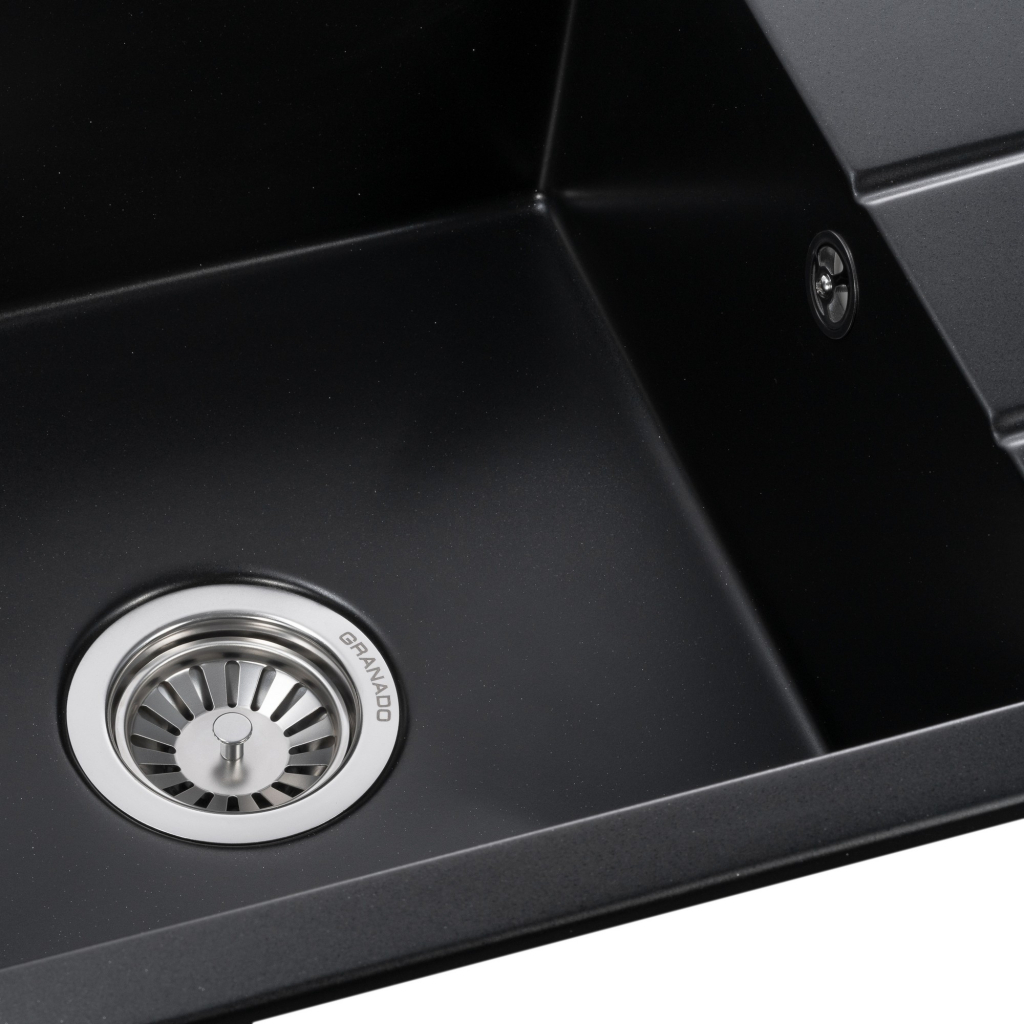 Мийка кухонна GRANADO NAVIA black shine з сифоном (775*495mm.) (gr3801) - зображення 5