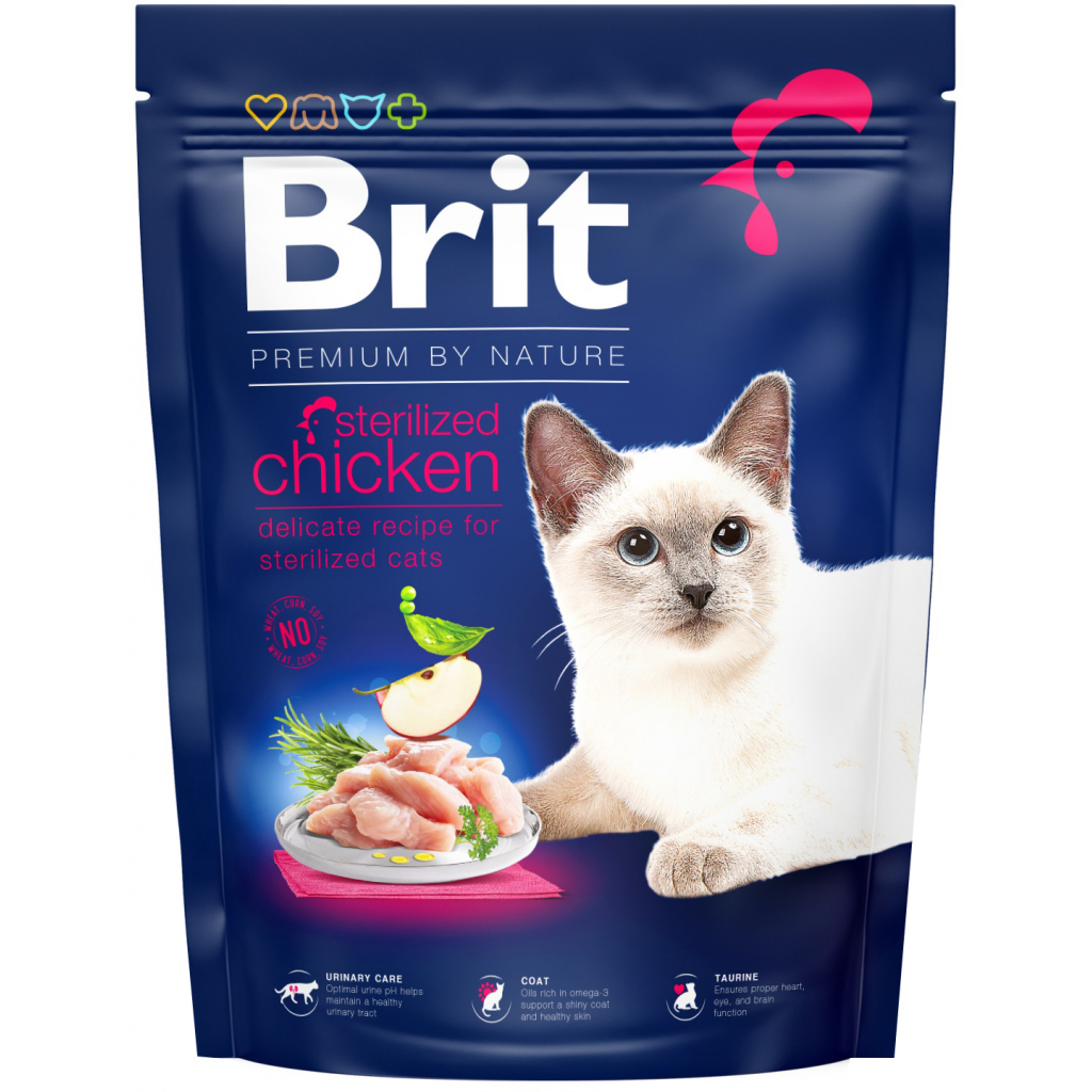 Сухий корм для кішок Brit Premium by Nature Cat Sterilised 300 г (8595602552993) - зображення 1