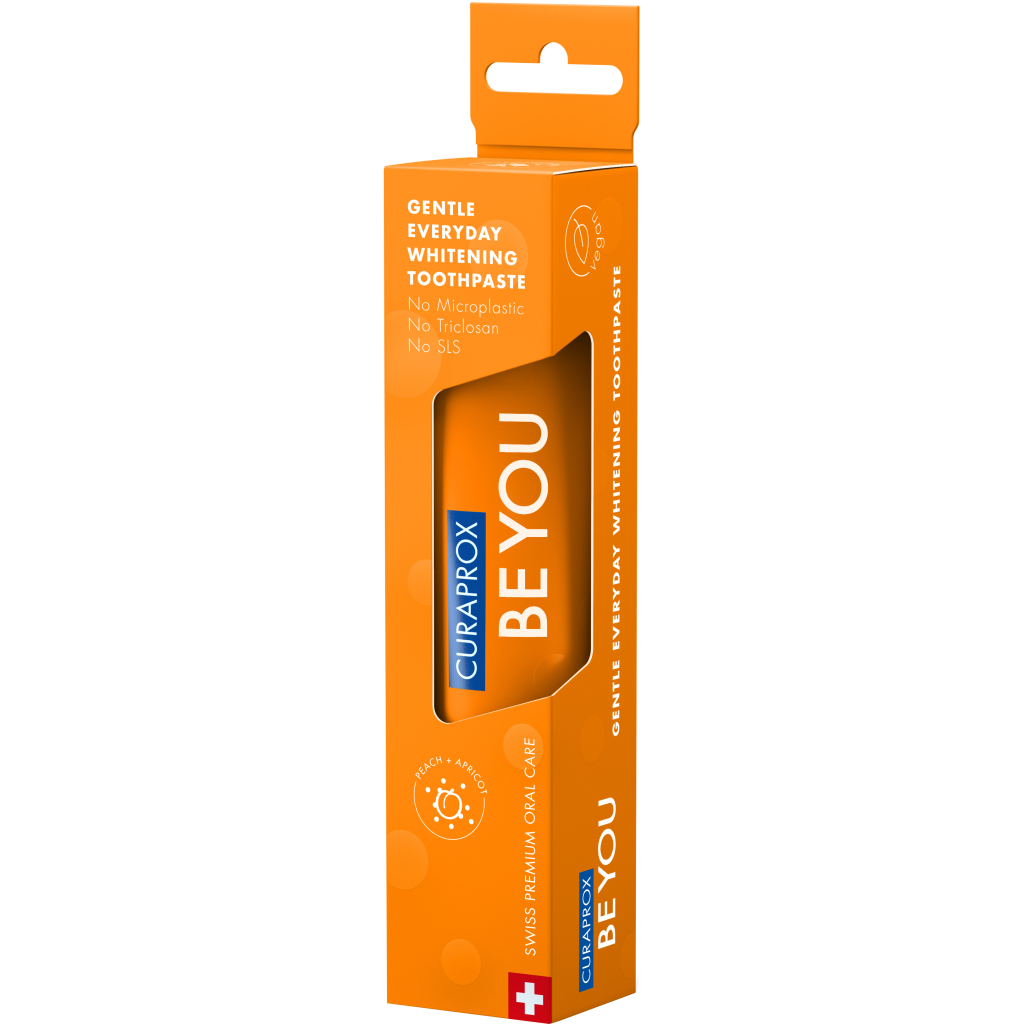 Зубна паста Curaprox Be You Вибілювальна Зі смаком персика й абрикоса з ментоловими кульками 60 мл (7612412429503) - изображение 2