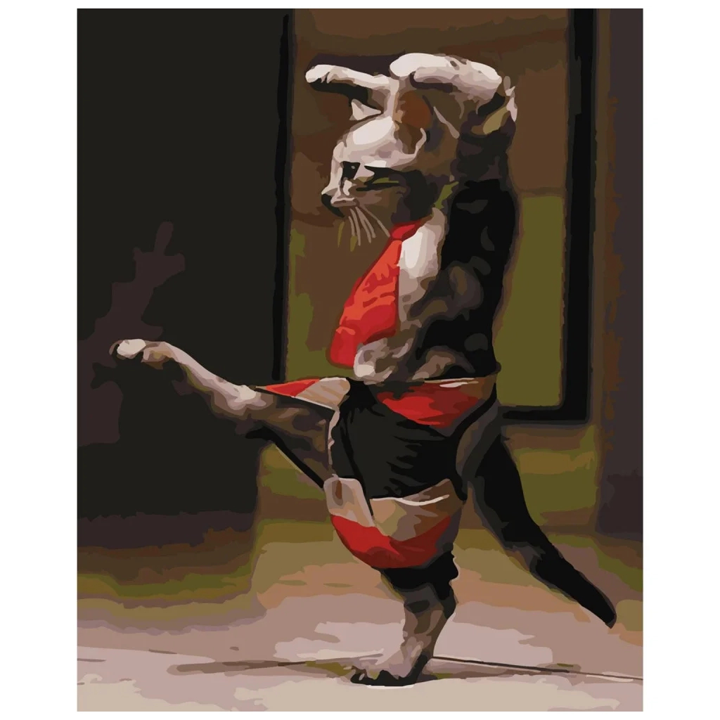 Картина по номерам Strateg Ніндзя-кіт 40х50 см (SY6311) - зображення 1