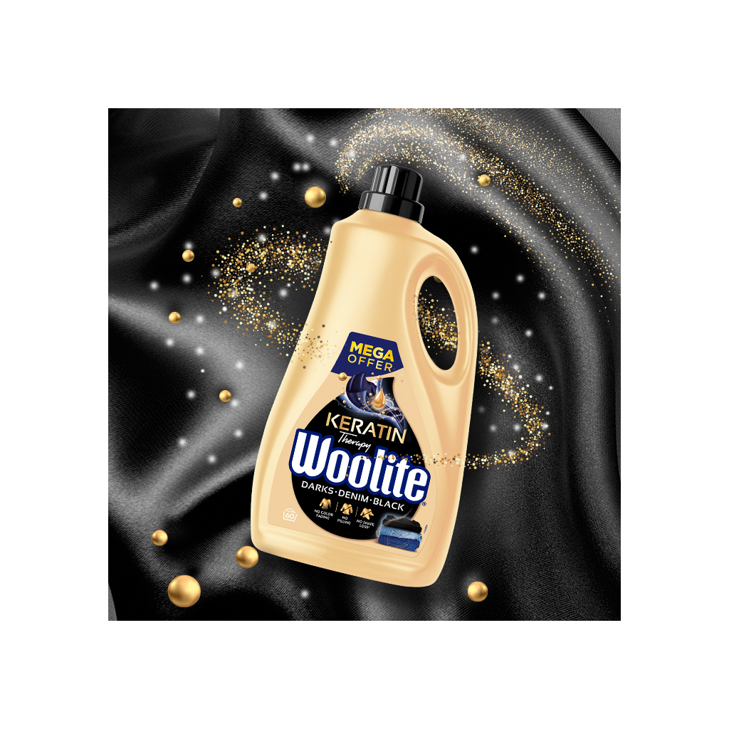 Гель для прання Woolite Для чорних, темних та джинсових тканин З кератином 3.6 л (5900627090529) - зображення 3