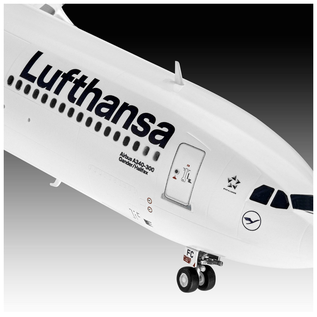Збірна модель Revell Літак Airbus A340-300 Lufthansa рівень 4 масштаб 1:144 (RVL-03803) - зображення 5