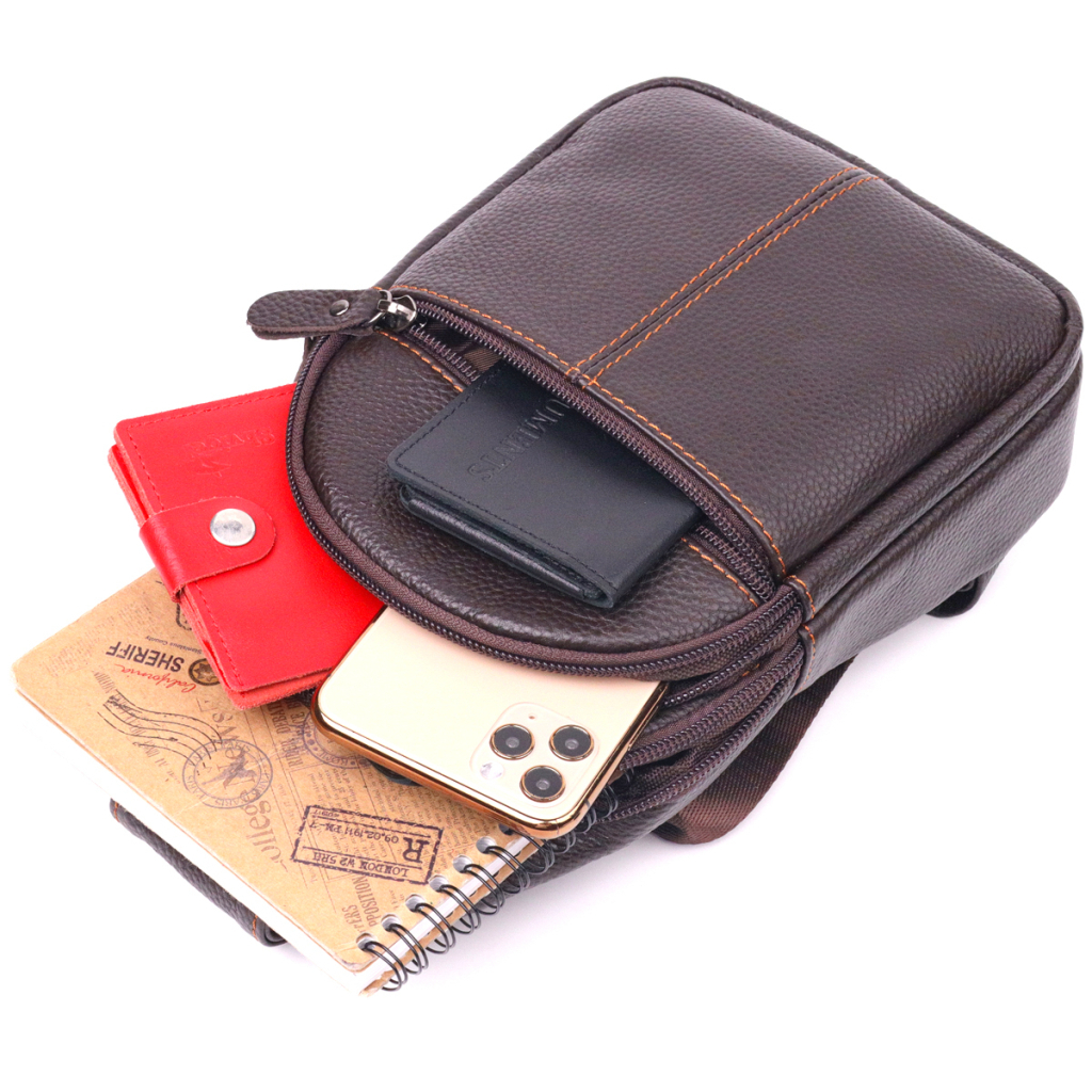 Сумка Vintage Чоловіча через плече з натуральної шкіри Коричнева (21308) - зображення 7