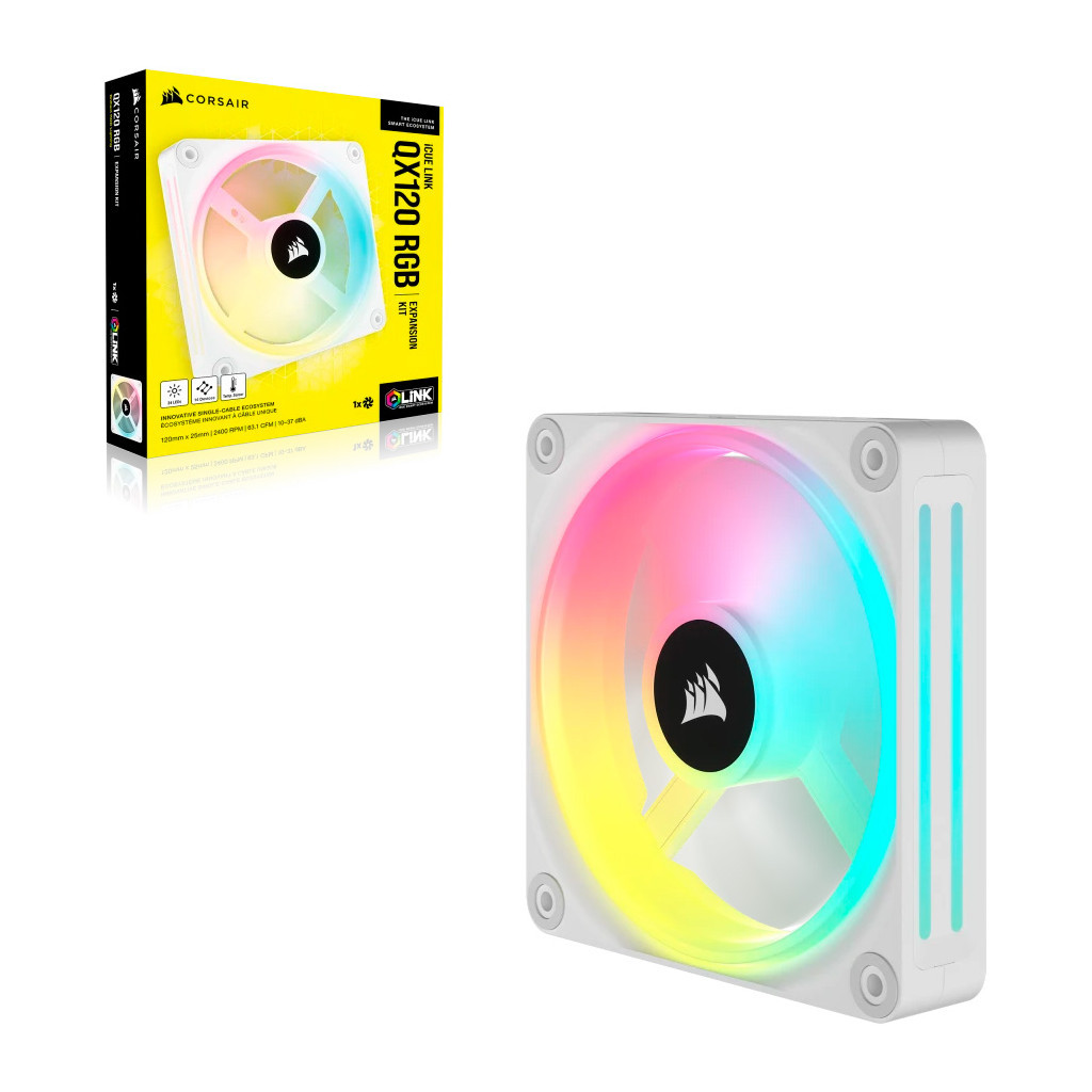 Кулер до корпусу Corsair iCUE Link QX120 RGB PWM White (CO-9051005-WW) - зображення 10