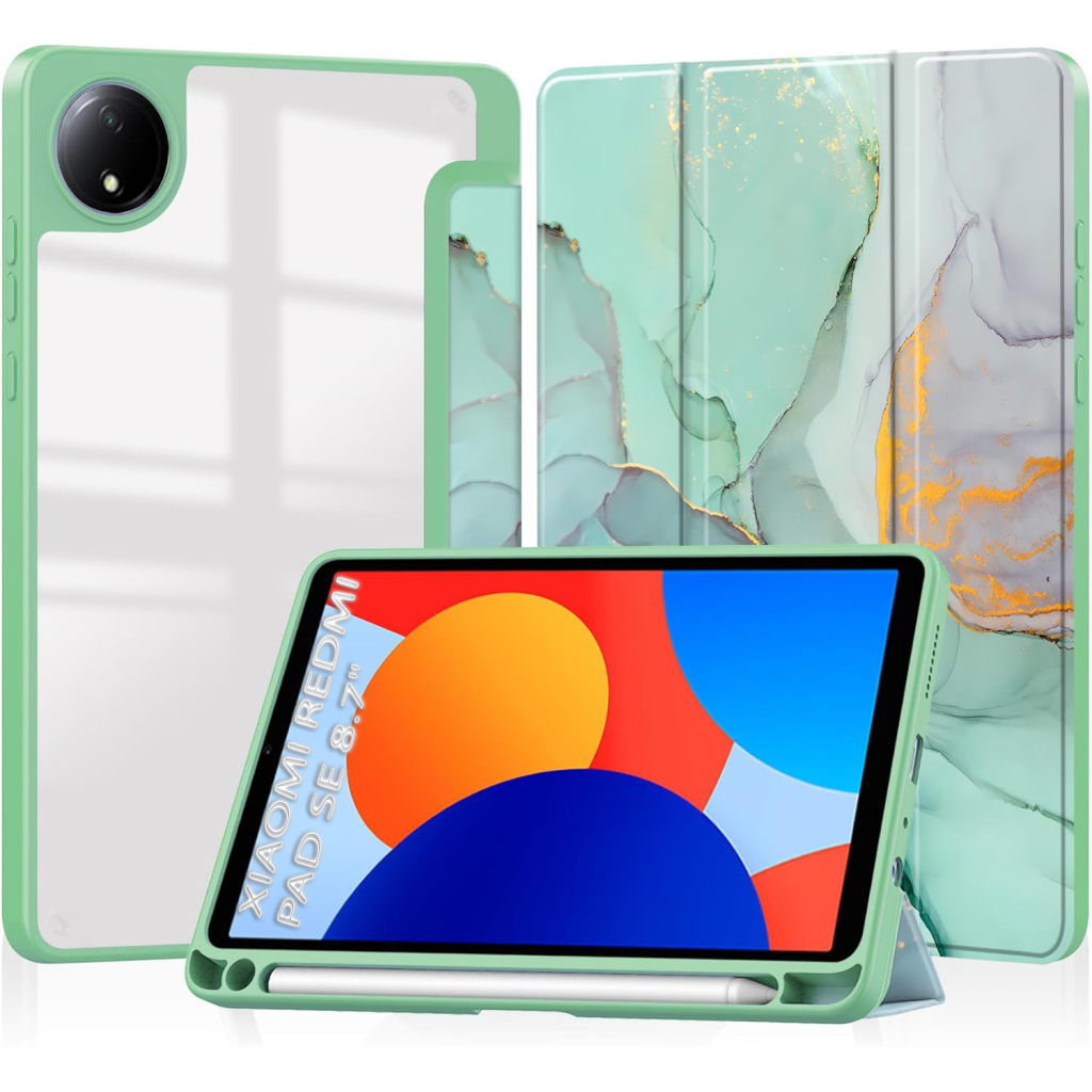 Чохол до планшета BeCover Soft Edge TPU Xiaomi Redmi Pad SE 8.7" Green Marble (712574) - зображення 1