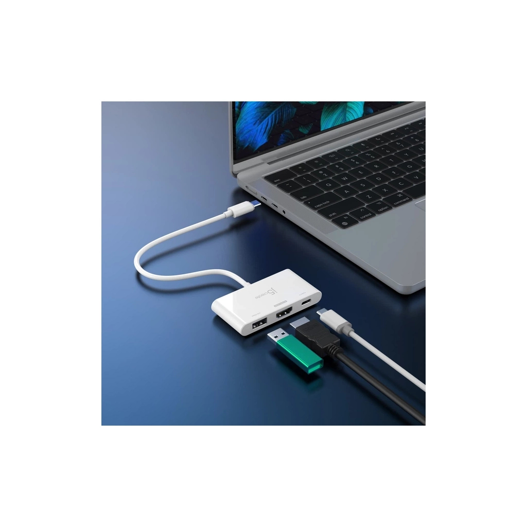 Концентратор J5create USB-C 3-in-1 HDMI + USB + USB-C PD white (JCA399-N) - зображення 5
