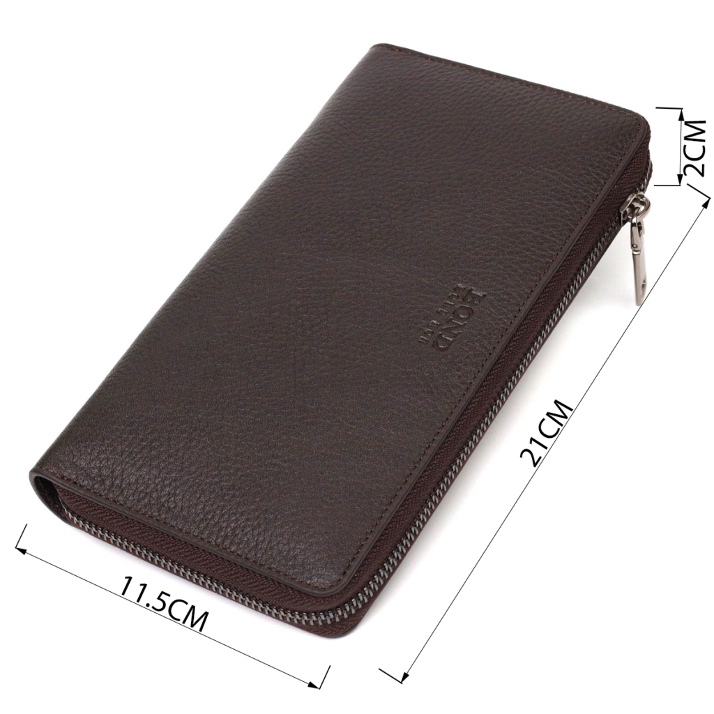 Гаманець Bond Accessories З одним відділенням з натуральної шкіри Коричнева (22032) - зображення 3