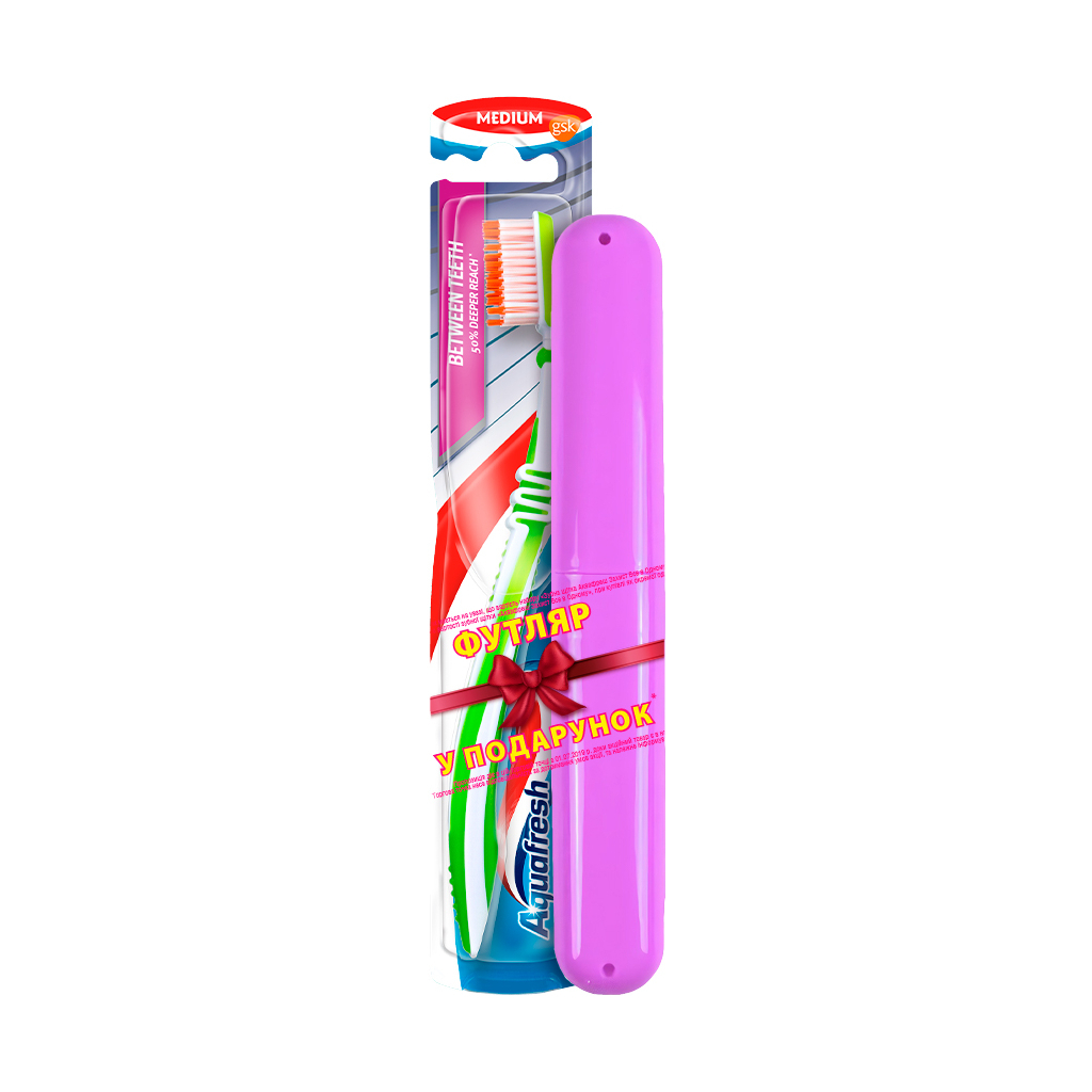 Зубна щітка Aquafresh Between Teeth Medium + футляр (5000469150969) - зображення 1