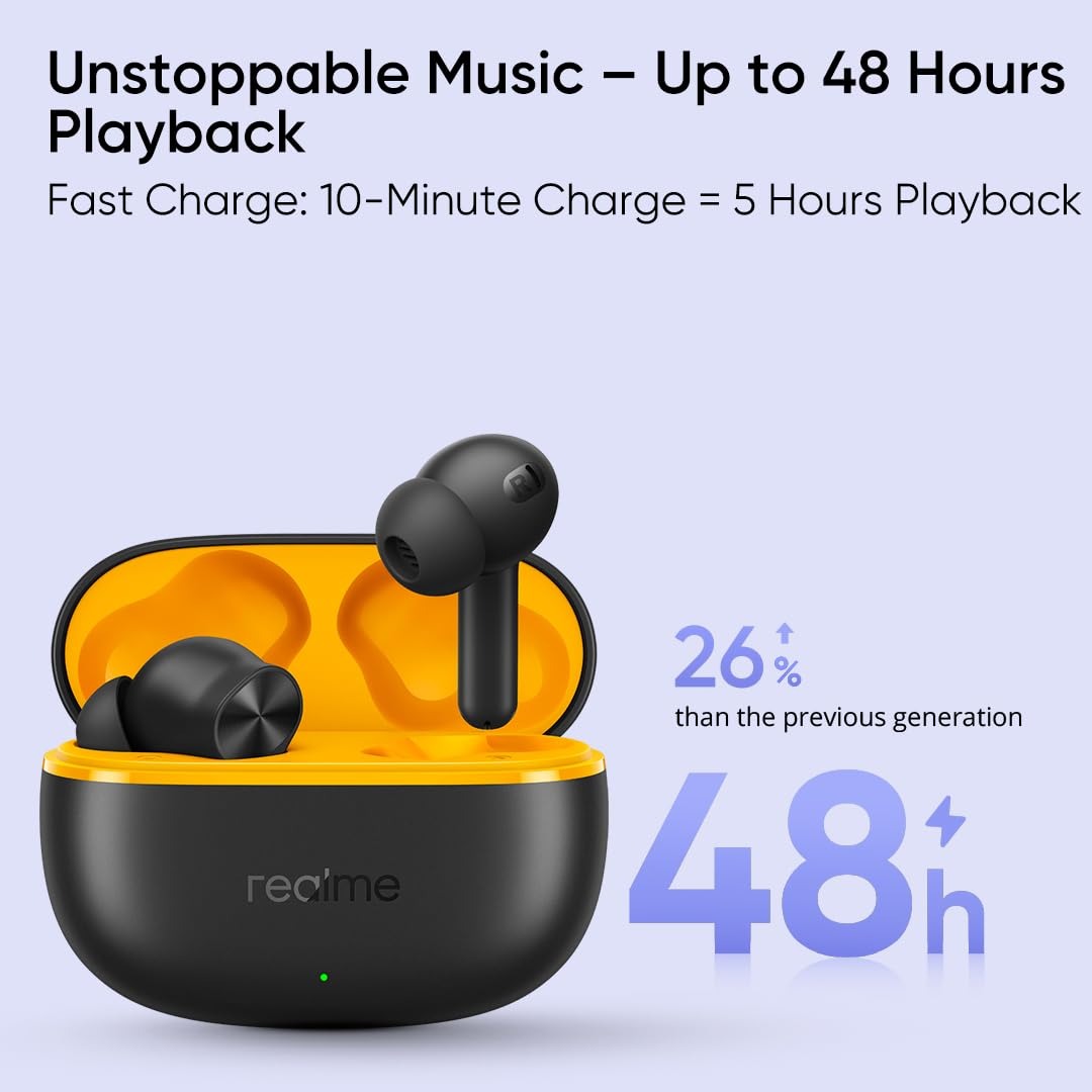 Bluetooth-гарнітура Realme Buds T200 Lite Volt Black_EU - зображення 4
