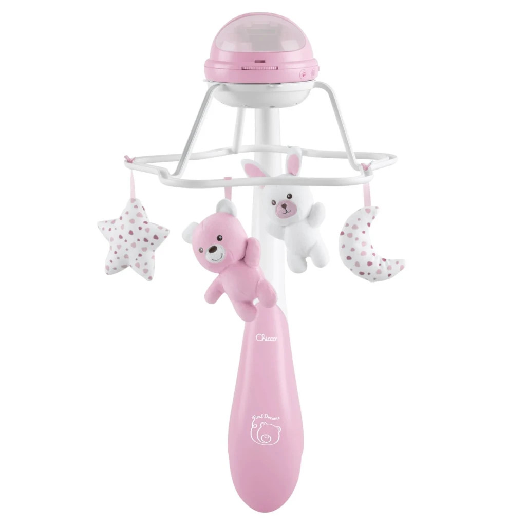 Мобіле Chicco проектор на ліжечко 3 в 1 "Райдуга" рожевий (11041.10) - зображення 1