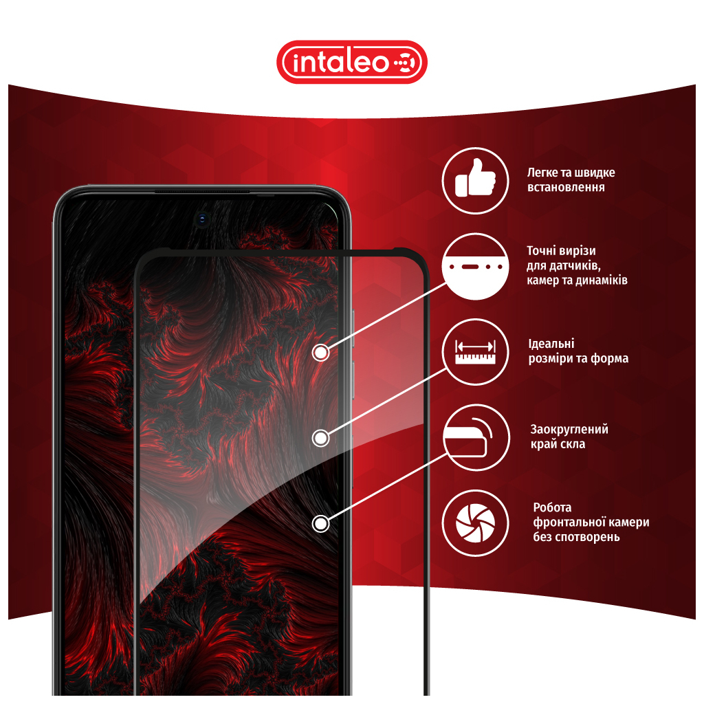 Скло захисне Intaleo Full Glue Tecno Spark 20C Black (1283126589065) - зображення 3