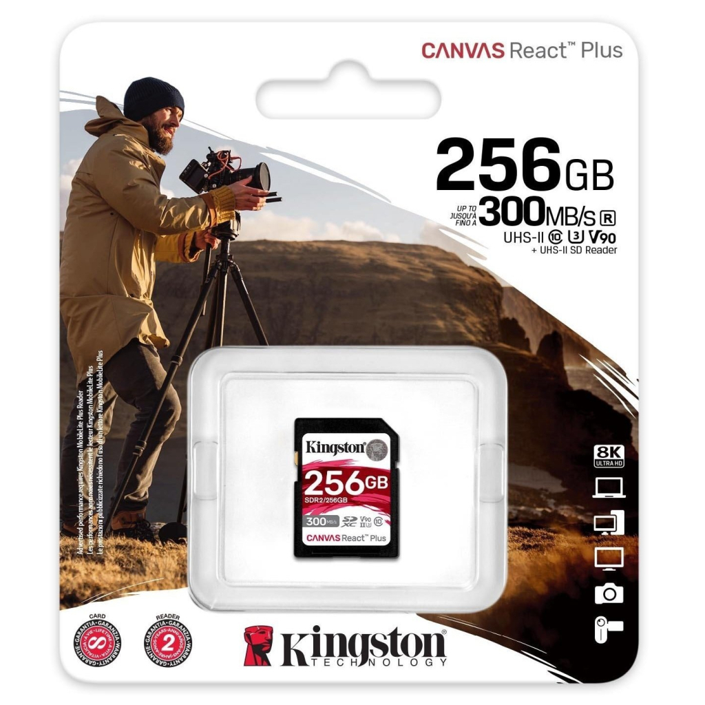 Карта пам'яті Kingston 256GB SDXC class 10 UHS-II U3 Canvas React Plus (SDR2/256GB) - зображення 3