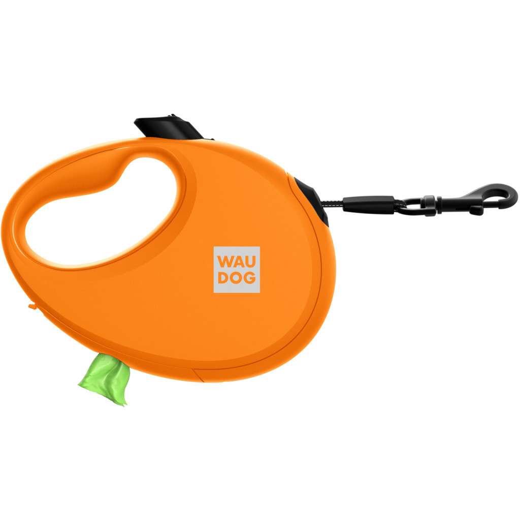 Повідець для собак WAUDOG R-leash з контейнером для пакетів L до 40 кг 5 м помаранчевий (26294) - зображення 2