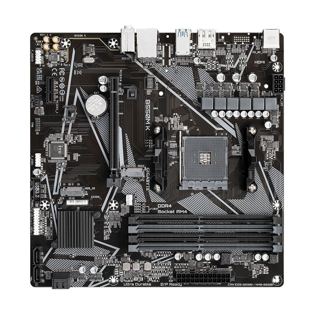 Материнська плата GIGABYTE B550M K - зображення 3