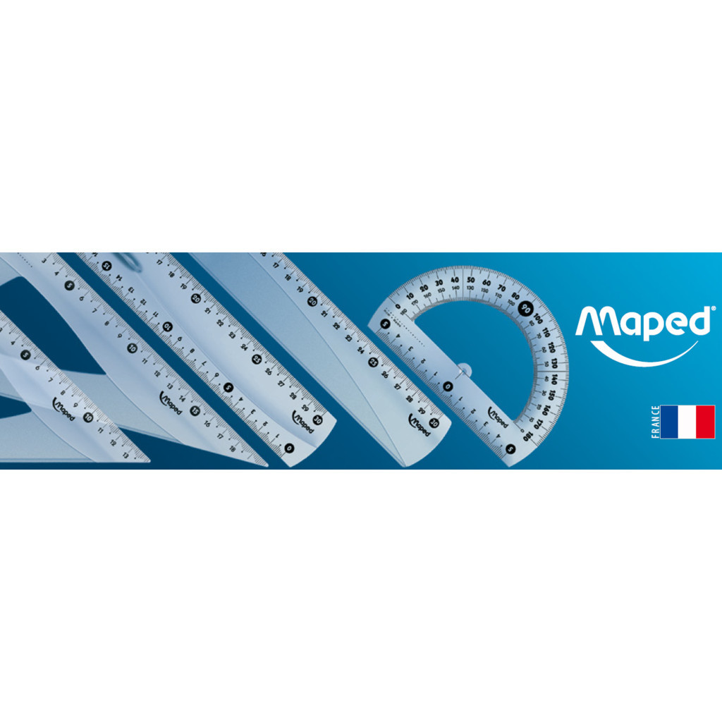 Лінійка Maped набір ESSENTIALS Medium, 20см, 4 предмети, прозора (MP.242820) - зображення 2