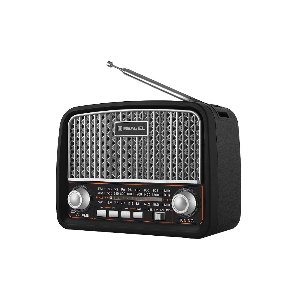 Портативний радіоприймач REAL-EL X-520 Black - изображение 3