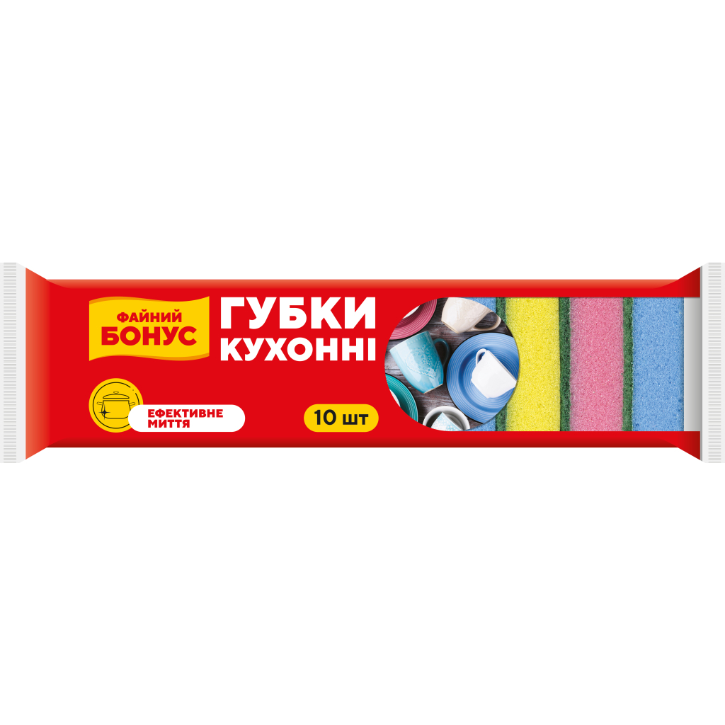 Губки кухонні Бонус 10 шт. (4820048485319) - зображення 1