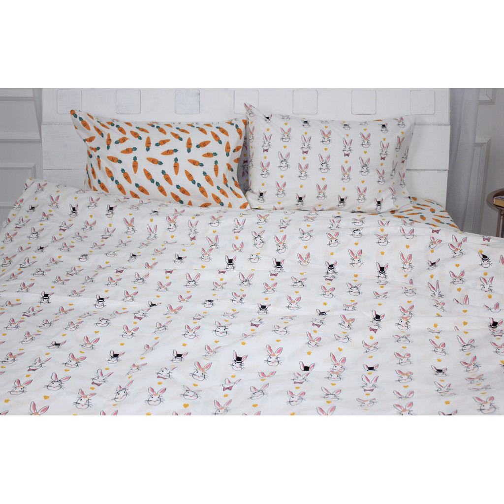 Постільна білизна MirSon Бязь Ranforce Elite 17-0529 Bunnies white King Size (2200004706740) - зображення 1